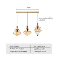 Suspension industrielle en verre | Marco Lucetti D2 / Sans ampoule