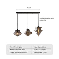 Suspension industrielle en verre | Marco Lucetti E2 / Sans ampoule