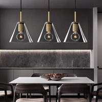 Suspension industrielle Haivy en verre et métal doré | Marco Lucetti