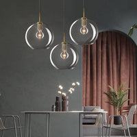 Suspension industrielle Haivy en verre et métal doré | Marco Lucetti