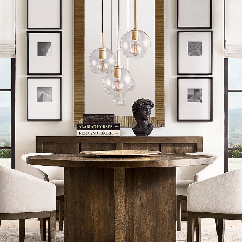 Suspension industrielle Haivy en verre et métal doré | Marco Lucetti