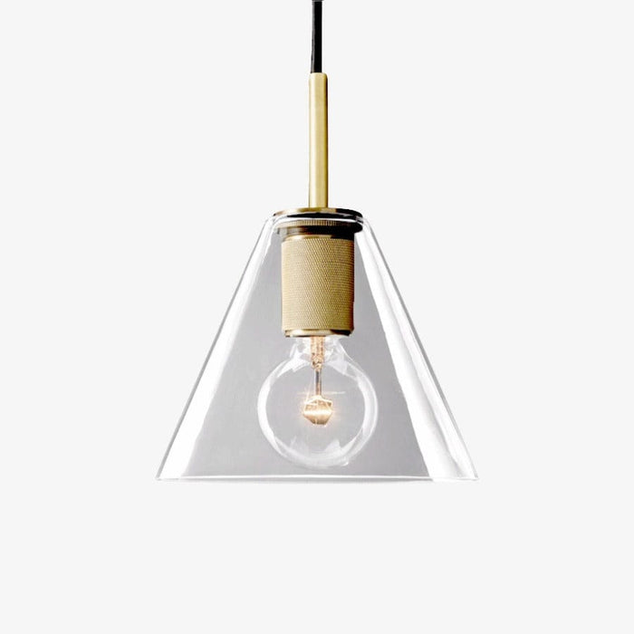 Suspension industrielle Haivy en verre et métal doré | Marco Lucetti A - Doré / 110V