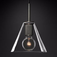 Suspension industrielle Haivy en verre et métal doré | Marco Lucetti A - Noir / 110V