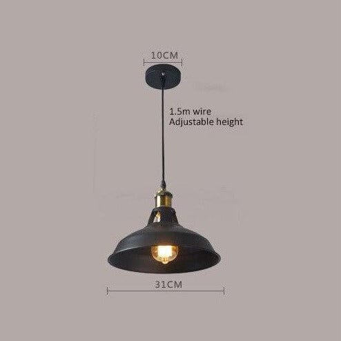 Suspension industrielle Inna Metal  | Marco Lucetti Noir - 31 cm