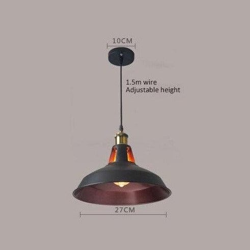 Suspension industrielle Inna Metal  | Marco Lucetti Noir et rouge - 27 cm