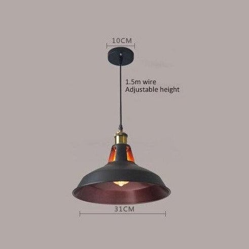 Suspension industrielle Inna Metal  | Marco Lucetti Noir et rouge - 31 cm