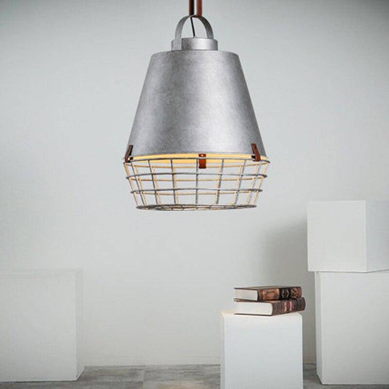 Suspension industrielle LED - Abat-jour cage grise | Marco Lucetti