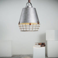 Suspension industrielle LED - Abat-jour cage grise | Marco Lucetti