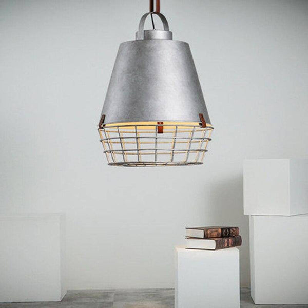 Suspension industrielle LED - Abat-jour cage grise | Marco Lucetti