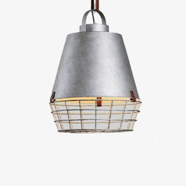 Suspension industrielle LED - Abat-jour cage grise | Marco Lucetti
