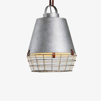 Suspension industrielle LED - Abat-jour cage grise | Marco Lucetti