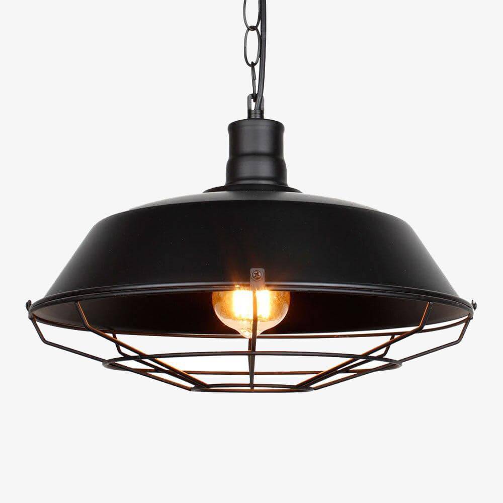 Suspension industrielle LED Loft Cage - Édition rétro. | Marco Lucetti Noir / 26cm