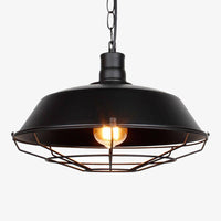 Suspension industrielle LED Loft Cage - Édition rétro. | Marco Lucetti Noir / 26cm