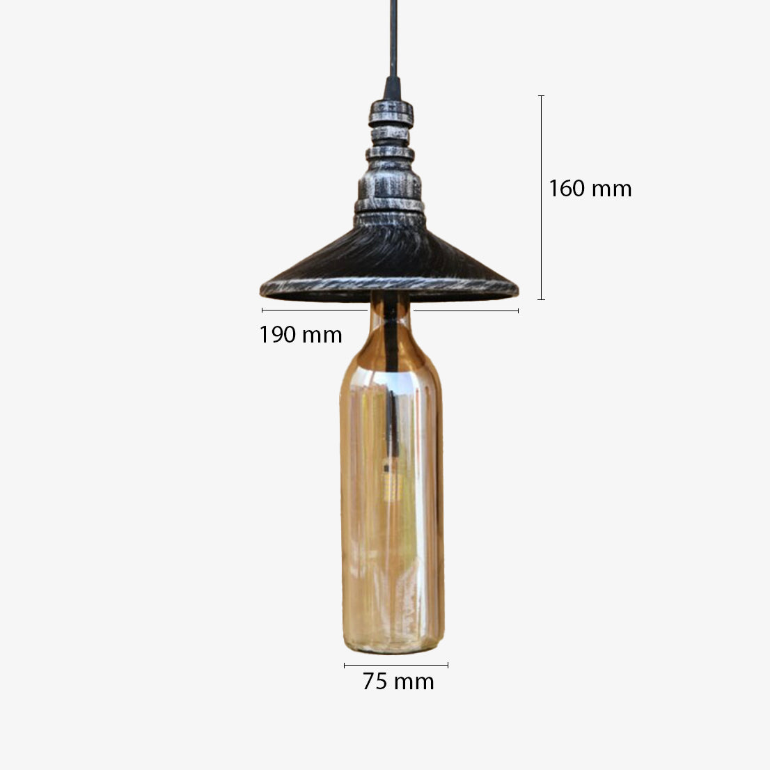 Suspension LED industrielle en verre Sanmarino