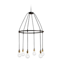 Suspension industrielle LED - style rétro, plusieurs ampoules | Marco Lucetti