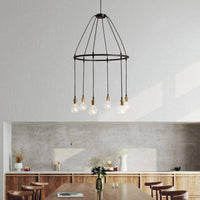 Suspension industrielle LED - style rétro, plusieurs ampoules | Marco Lucetti