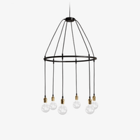 Suspension industrielle LED - style rétro, plusieurs ampoules | Marco Lucetti