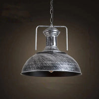 Suspension industrielle Loft Vintage E27 - Style Urbain | Marco Lucetti Argent ancien / Diamètre 415mm / Blanc chaud