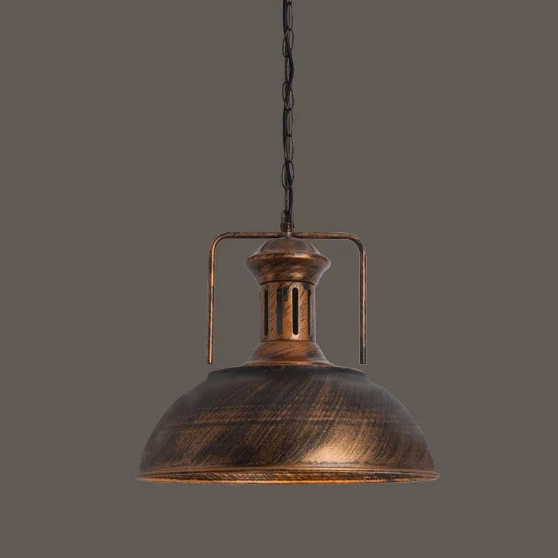 Suspension industrielle Loft Vintage E27 - Style Urbain | Marco Lucetti Brosse Bronze / Diamètre 415mm / Blanc chaud