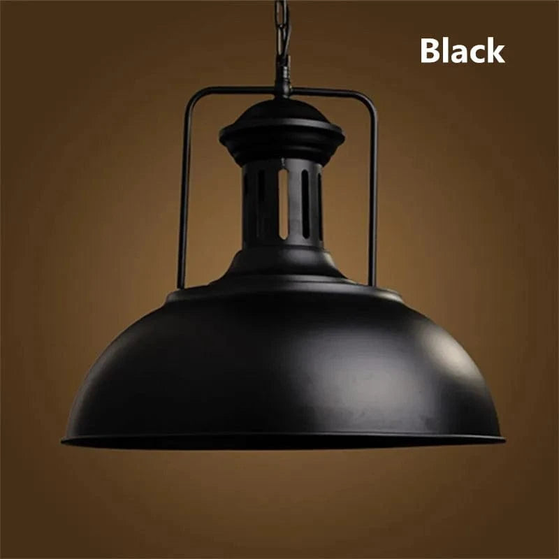 Suspension industrielle Loft Vintage E27 - Style Urbain | Marco Lucetti Noir / Diamètre 330mm / Blanc