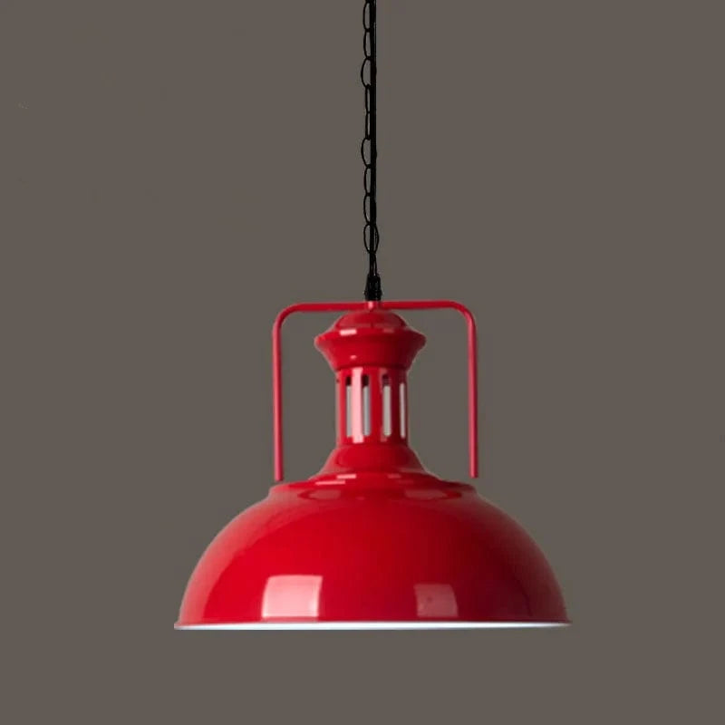 Suspension industrielle Loft Vintage E27 - Style Urbain | Marco Lucetti Rouge / Diamètre 415mm / Blanc chaud