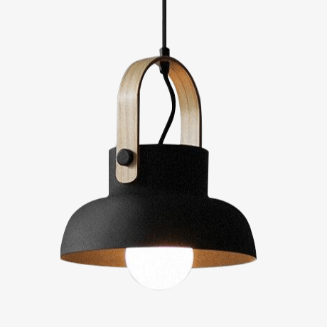 Suspension Industrielle Métal & Bois | Marco Lucetti A - Noir