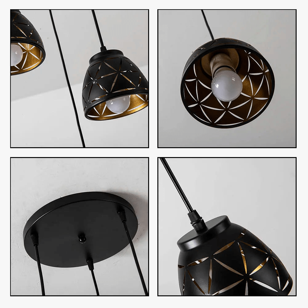 Suspension industrielle noir en métal. | Marco Lucetti