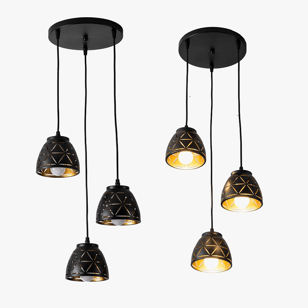 Suspension industrielle noir en métal. | Marco Lucetti