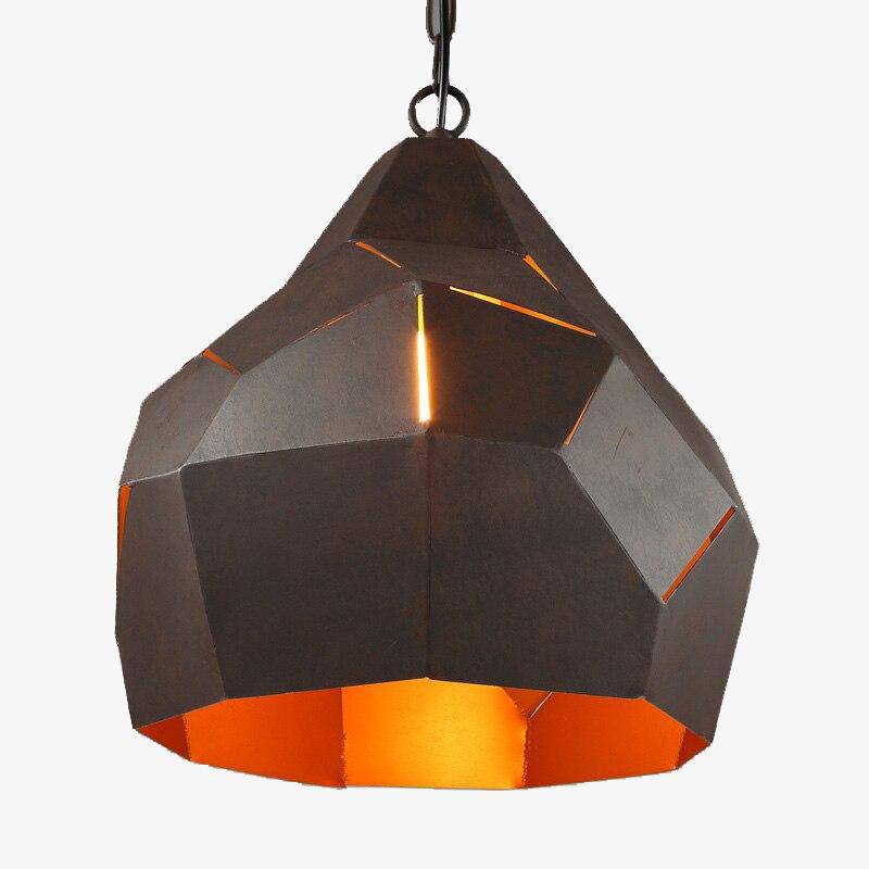 Suspension industrielle rétro en métal marron, 40cm | Marco Lucetti