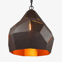 Suspension industrielle rétro en métal marron, 40cm | Marco Lucetti