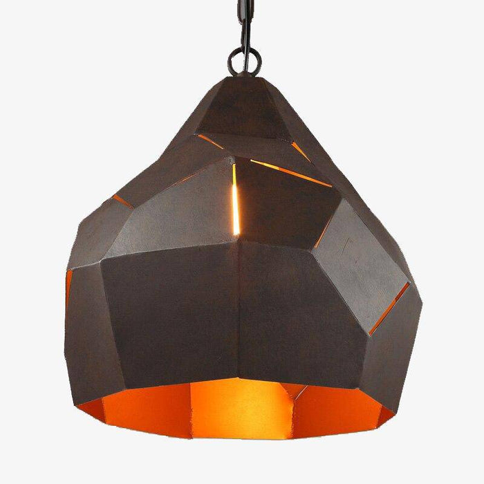 Suspension industrielle rétro en métal marron, 40cm | Marco Lucetti