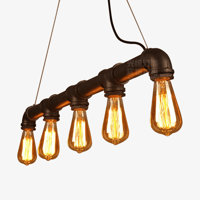 Suspension industrielle rustique à multiples lampes | Marco Lucetti