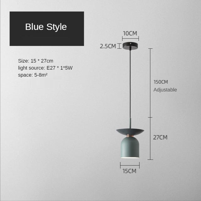 Suspension industrielle Soren en dôme. | Marco Lucetti Bleu - D15xH27cm