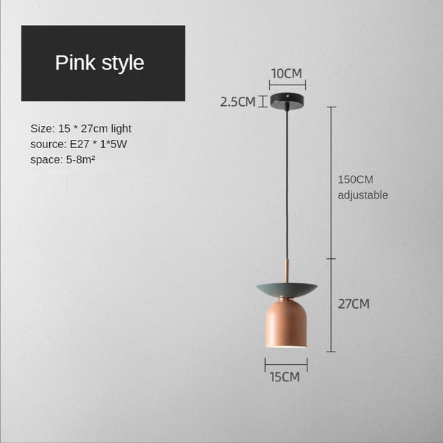 Suspension industrielle Soren en dôme. | Marco Lucetti Rose - D15xH27cm