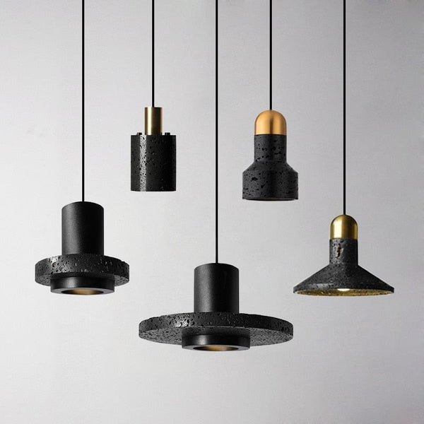 Suspension industrielle Terra Noire / Dorée | Marco Lucetti