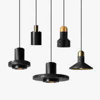 Suspension industrielle Terra Noire / Dorée | Marco Lucetti