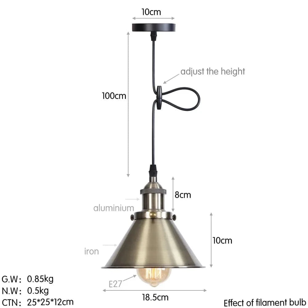Suspension Industrielle Vintage avec Abat-jour en Fer | Marco Lucetti B