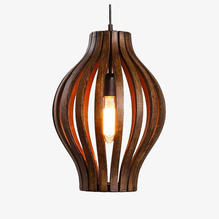 Suspension industrielle vintage en bois | Marco Lucetti