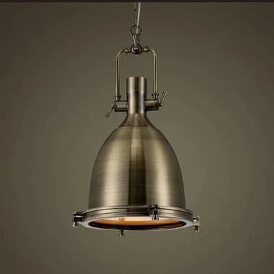 Suspension industrielle Vintage en verre E27 | Marco Lucetti Bronze d&#39;époque