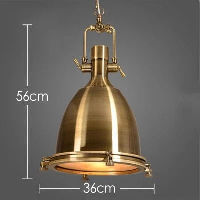 Suspension industrielle Vintage en verre E27 | Marco Lucetti Or