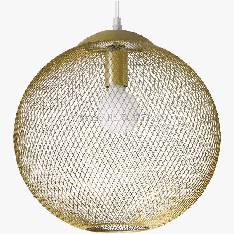 Suspension industrielle vintage LED en fer doré - Style Industriel | Marco Lucetti