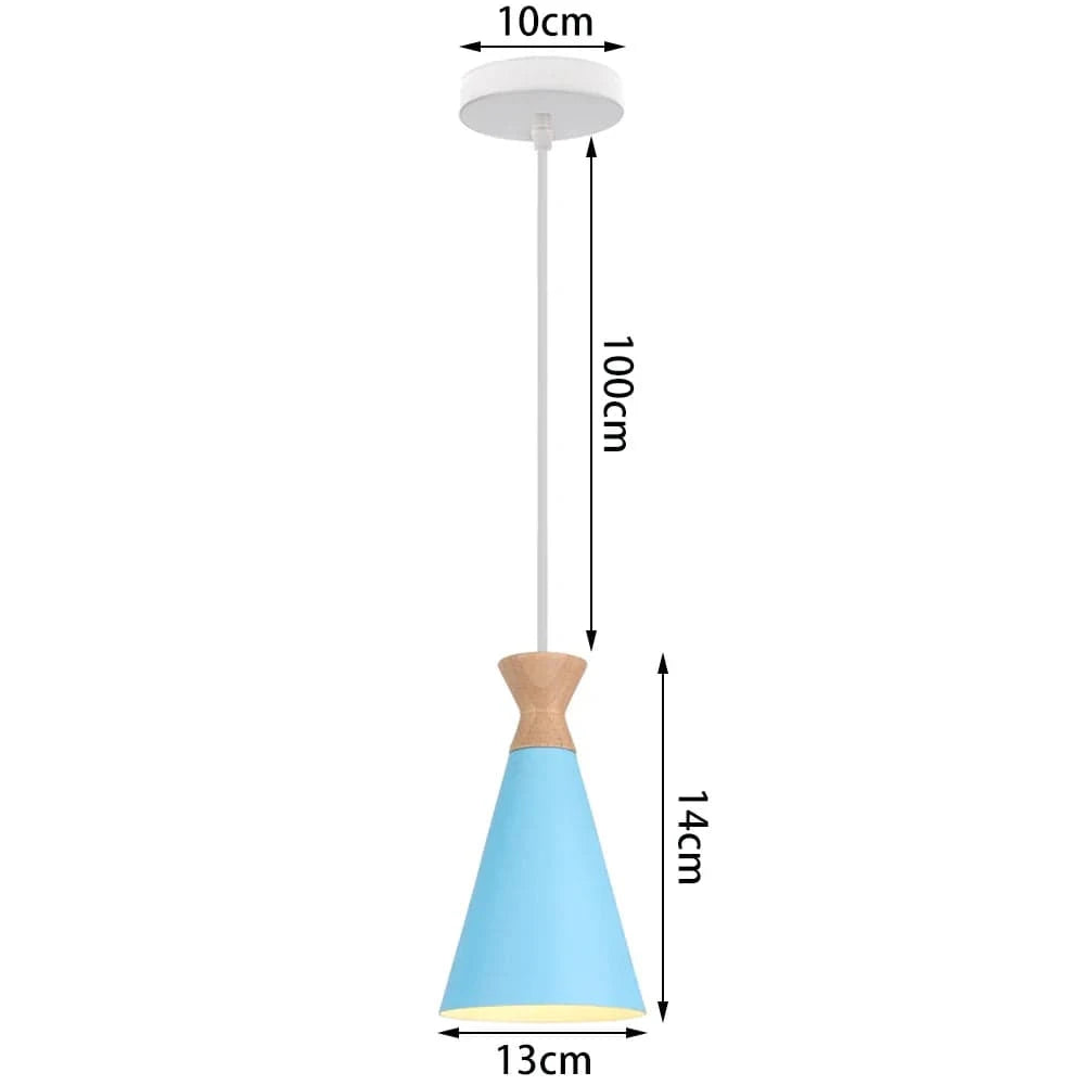 Suspension intérieure LED  Nordique Moderne en Bois - Luminaire Design pour Maison, Cuisine, Chambre et Salon | Marco Lucetti Bleu