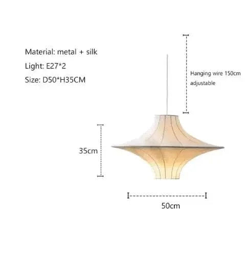 Suspension italienne en soie de luxe | Marco Lucetti B-Dia-50cm / Lumière naturelle