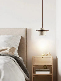 Suspension Japon-LED vintage en pierre et bois | Marco Lucetti