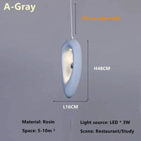 Suspension Japonais créatif Wabi Sabi Art Vent Table à manger Restaurant Matériau chambre Chevet Café Modèle Maison Décor | Marco Lucetti A-Gris / Lumière trichromatique