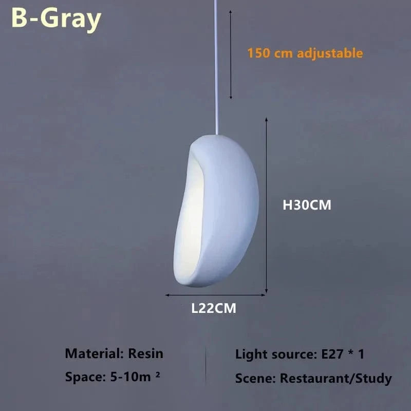 Suspension Japonais créatif Wabi Sabi Art Vent Table à manger Restaurant Matériau chambre Chevet Café Modèle Maison Décor | Marco Lucetti B-Gris / Lumière chaude 3000K