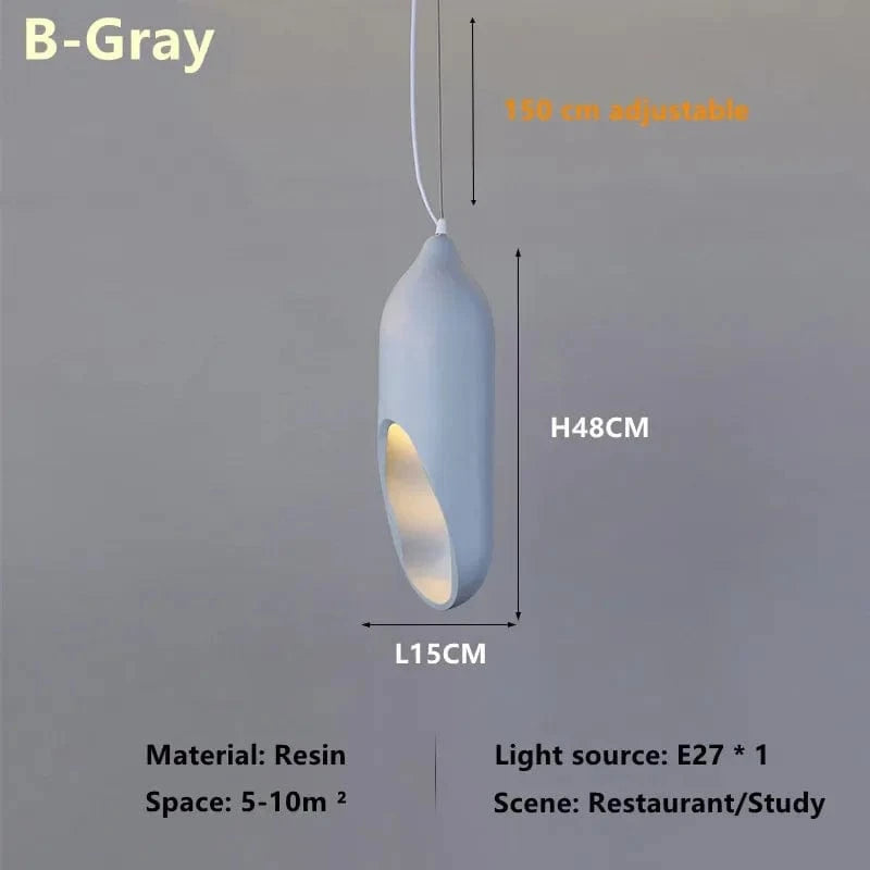 Suspension Japonais créatif Wabi Sabi Art Vent Table à manger Restaurant Matériau chambre Chevet Café Modèle Maison Décor | Marco Lucetti C-Gris / Lumière chaude 3000K