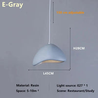 Suspension Japonais créatif Wabi Sabi Art Vent Table à manger Restaurant Matériau chambre Chevet Café Modèle Maison Décor | Marco Lucetti E-Gris / Lumière trichromatique