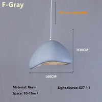 Suspension Japonais créatif Wabi Sabi Art Vent Table à manger Restaurant Matériau chambre Chevet Café Modèle Maison Décor | Marco Lucetti F-Gris / Lumière chaude 3000K