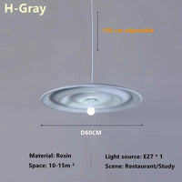 Suspension Japonais créatif Wabi Sabi Art Vent Table à manger Restaurant Matériau chambre Chevet Café Modèle Maison Décor | Marco Lucetti H-Gris / Lumière trichromatique